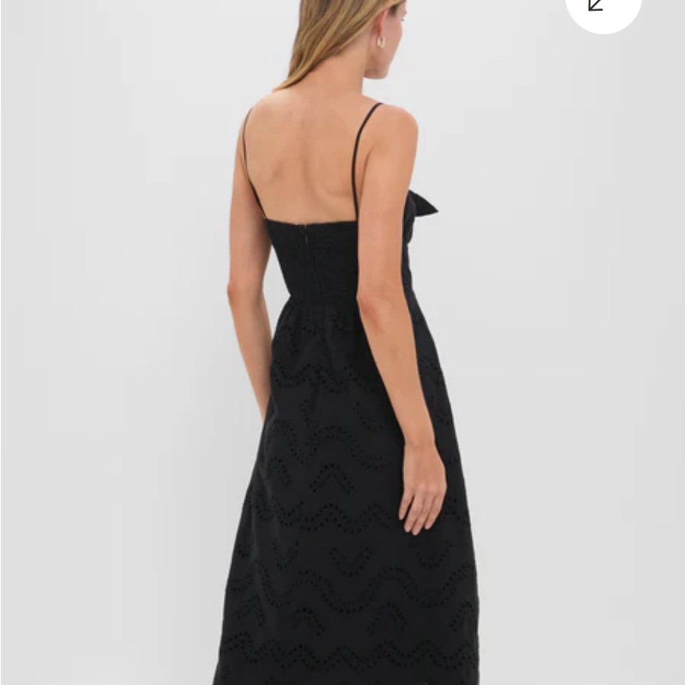 Tuckernuck- hyacinth house - black eyelet tie front sanibel midi dress - Picture 3 of 5